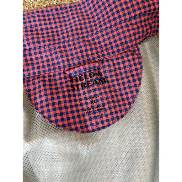 Field & Stream women's button up Nylon vented button up red/blue Nylon SZ XL - Picture 4 of 12